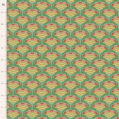 Pie in the Sky Tasselflower Green Fabric-Tilda Fabrics-My Favorite Quilt Store