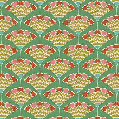 Pie in the Sky Tasselflower Green Fabric