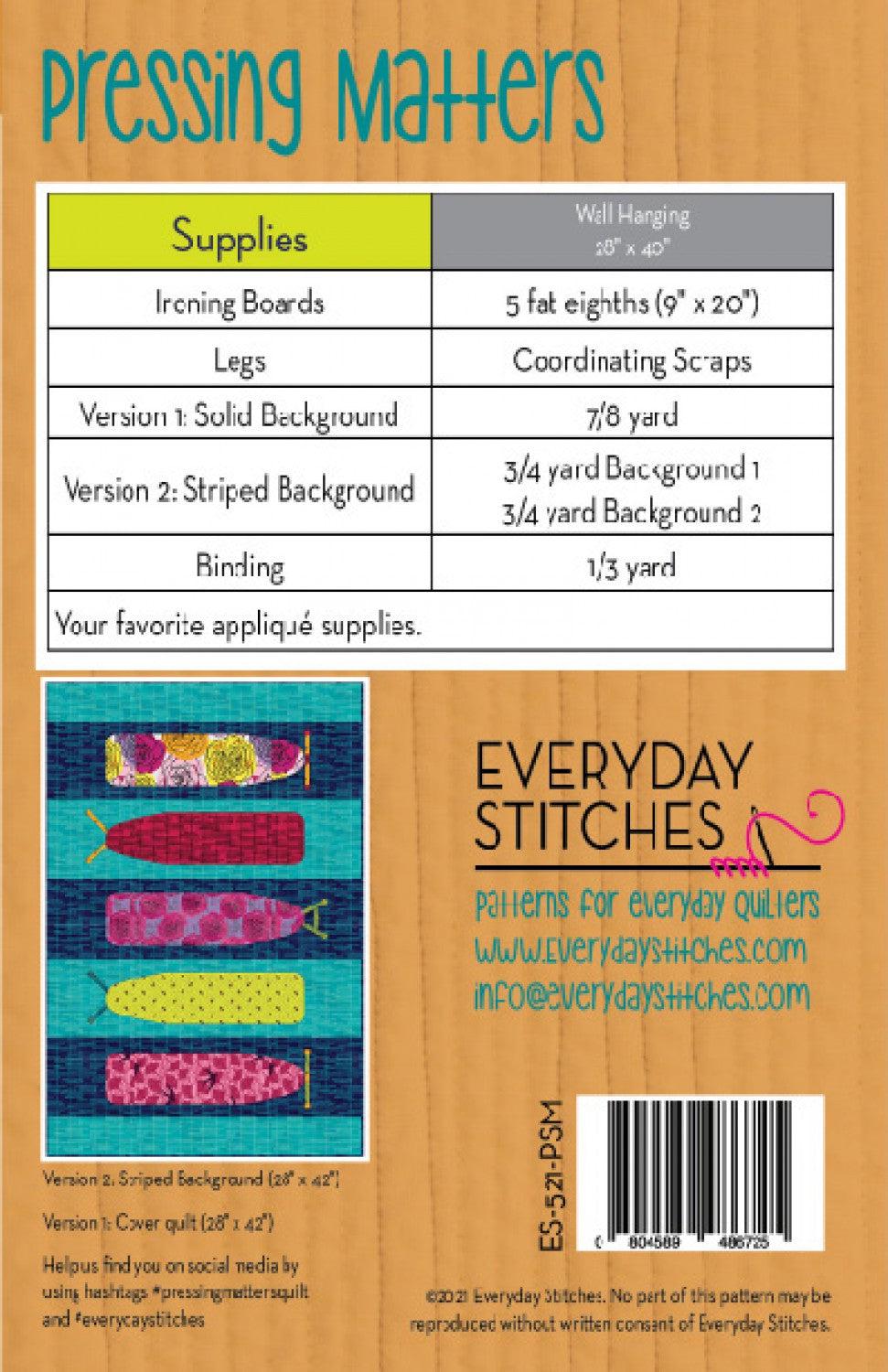 Pressing Matters Quilt Pattern-Everyday Stitches-My Favorite Quilt Store
