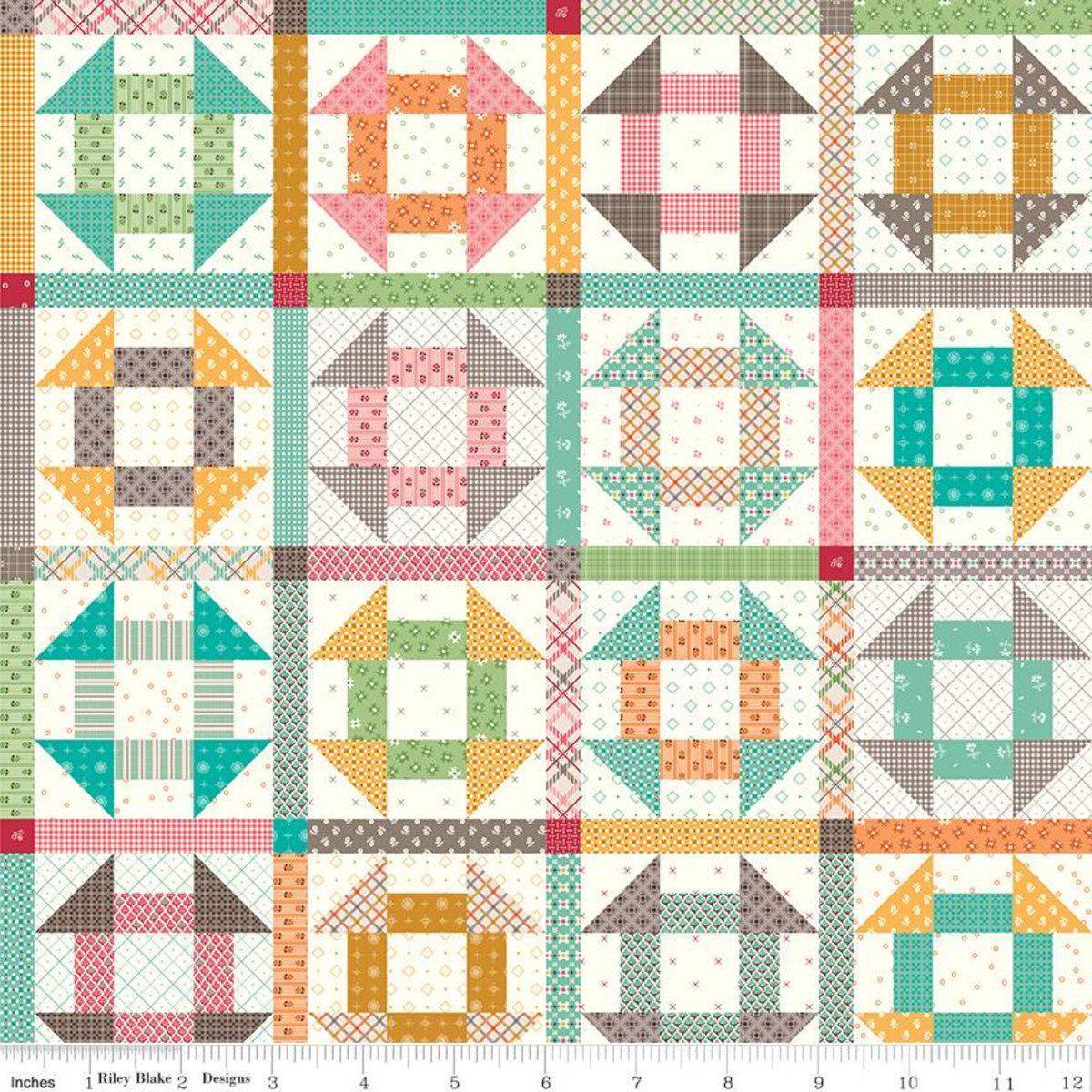 Prim Churndash Cream Fabric-Riley Blake Fabrics-My Favorite Quilt Store