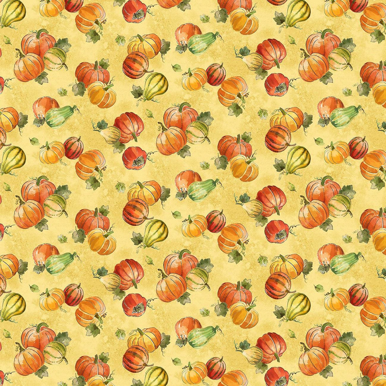 Pumpkin Farm Gold Pumpkins Digital Fabric-Michael Miller Fabrics-My Favorite Quilt Store
