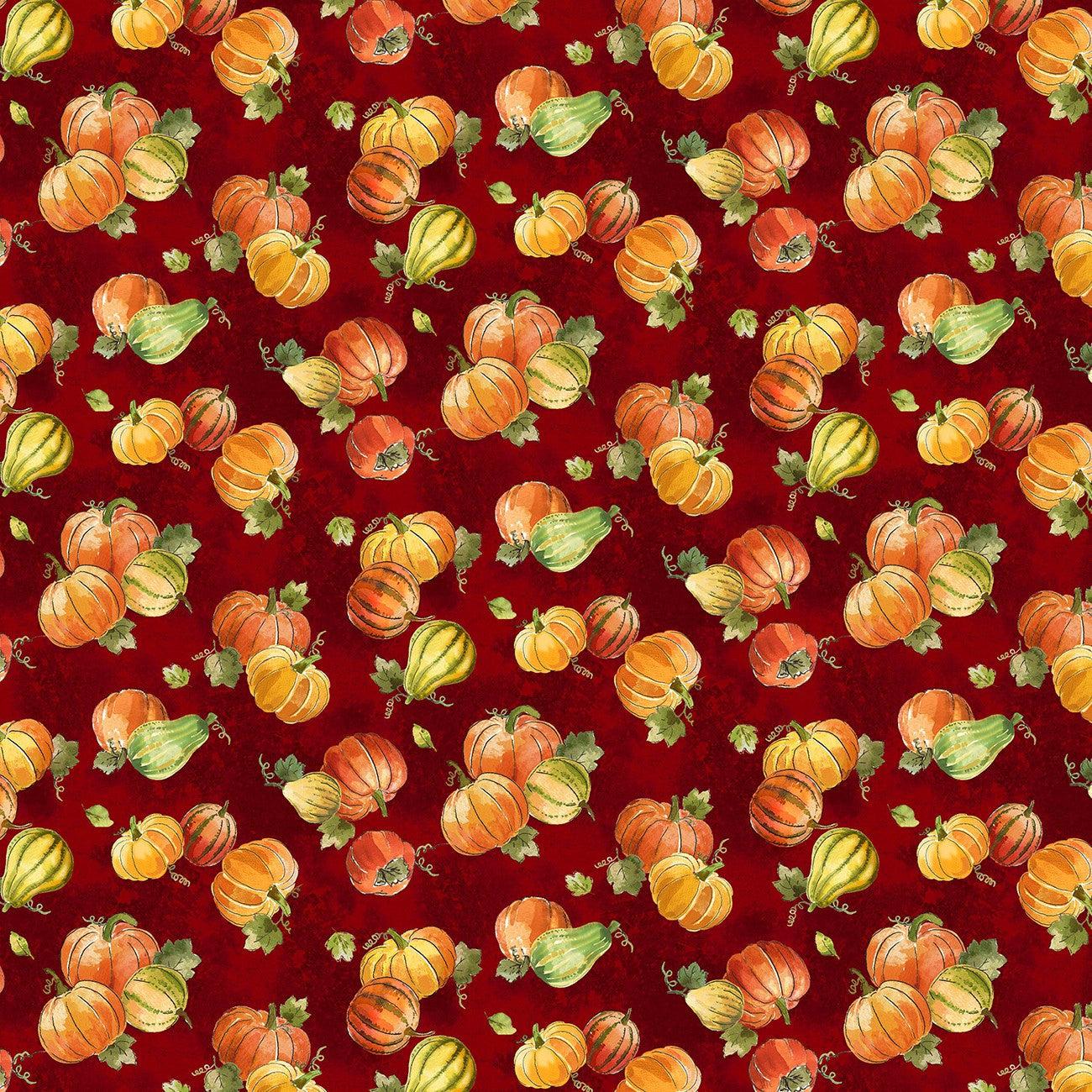 Pumpkin Farm Wine Pumpkins Digital Fabric