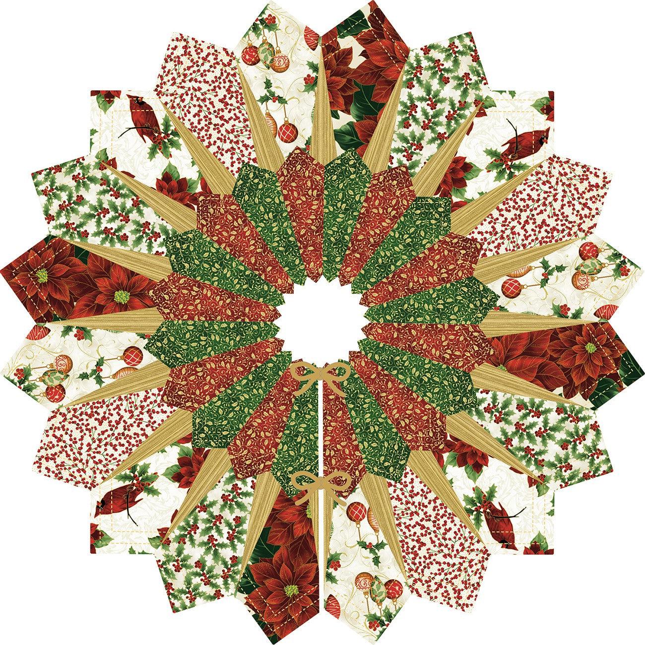 Quilted Fox Natural Dresden Tree Skirt Kit