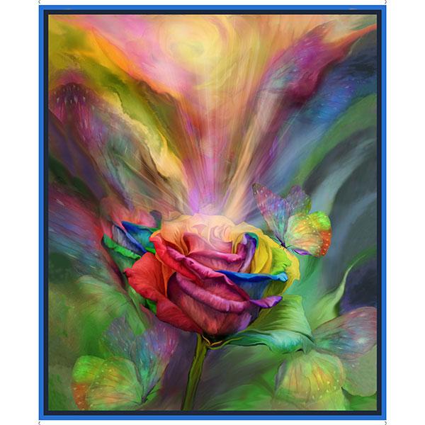 Rainbow Rose Reflection Rose Panel 36"x 43/44"-QT Fabrics-My Favorite Quilt Store