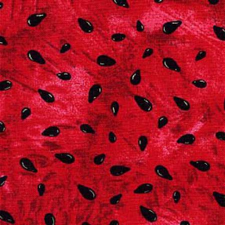 Red Watermelon Seeds Fabric