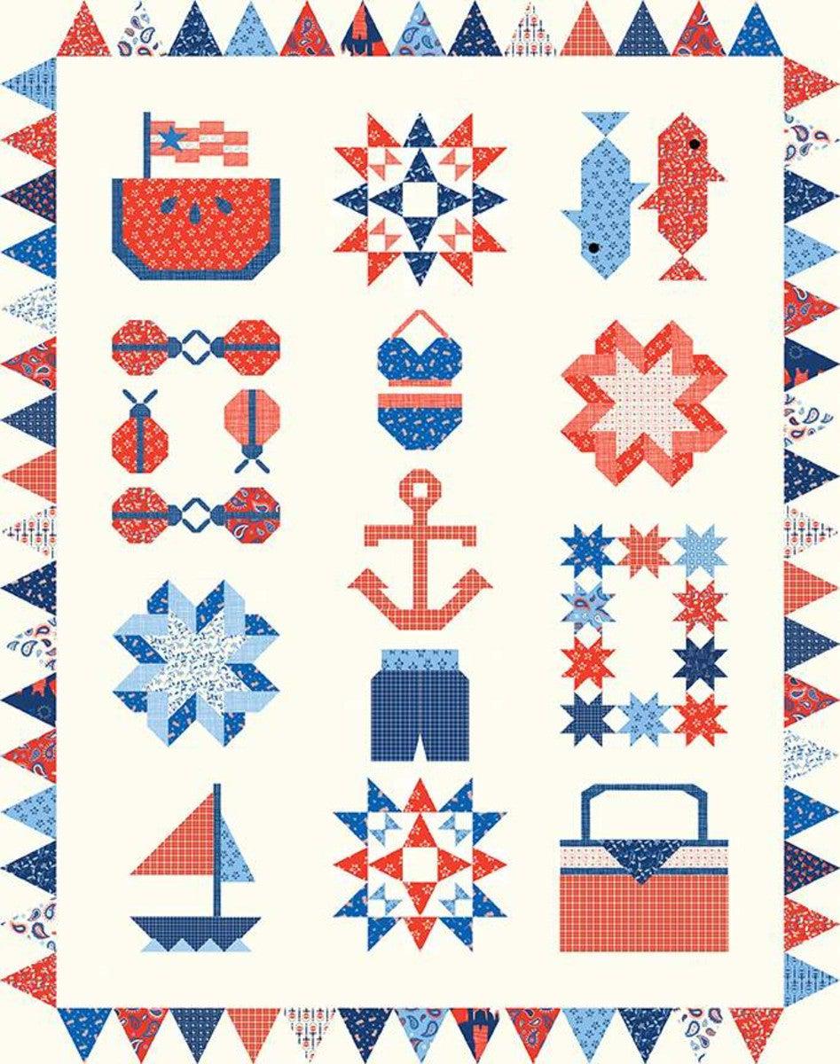 Red White and Bang Summer Sampler Boxed Quilt Kit-Riley Blake Fabrics-My Favorite Quilt Store