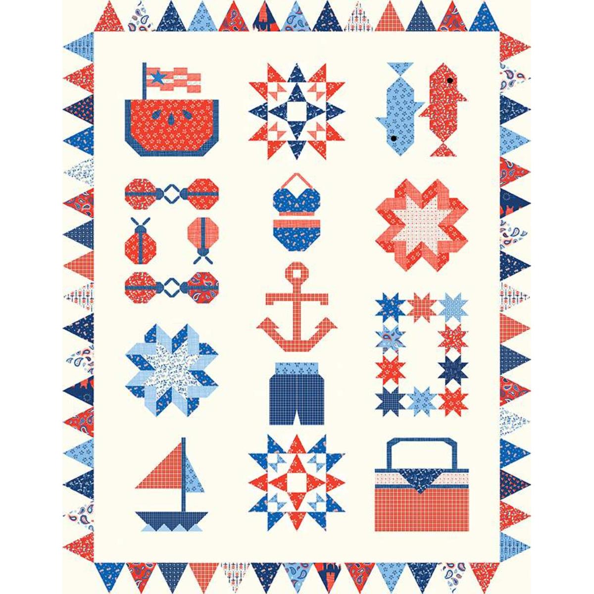 Red White and Bang Summer Sampler Boxed Quilt Kit-Riley Blake Fabrics-My Favorite Quilt Store
