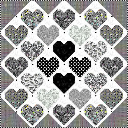 Retro Hearts Quilt Pattern - Free Digital Download