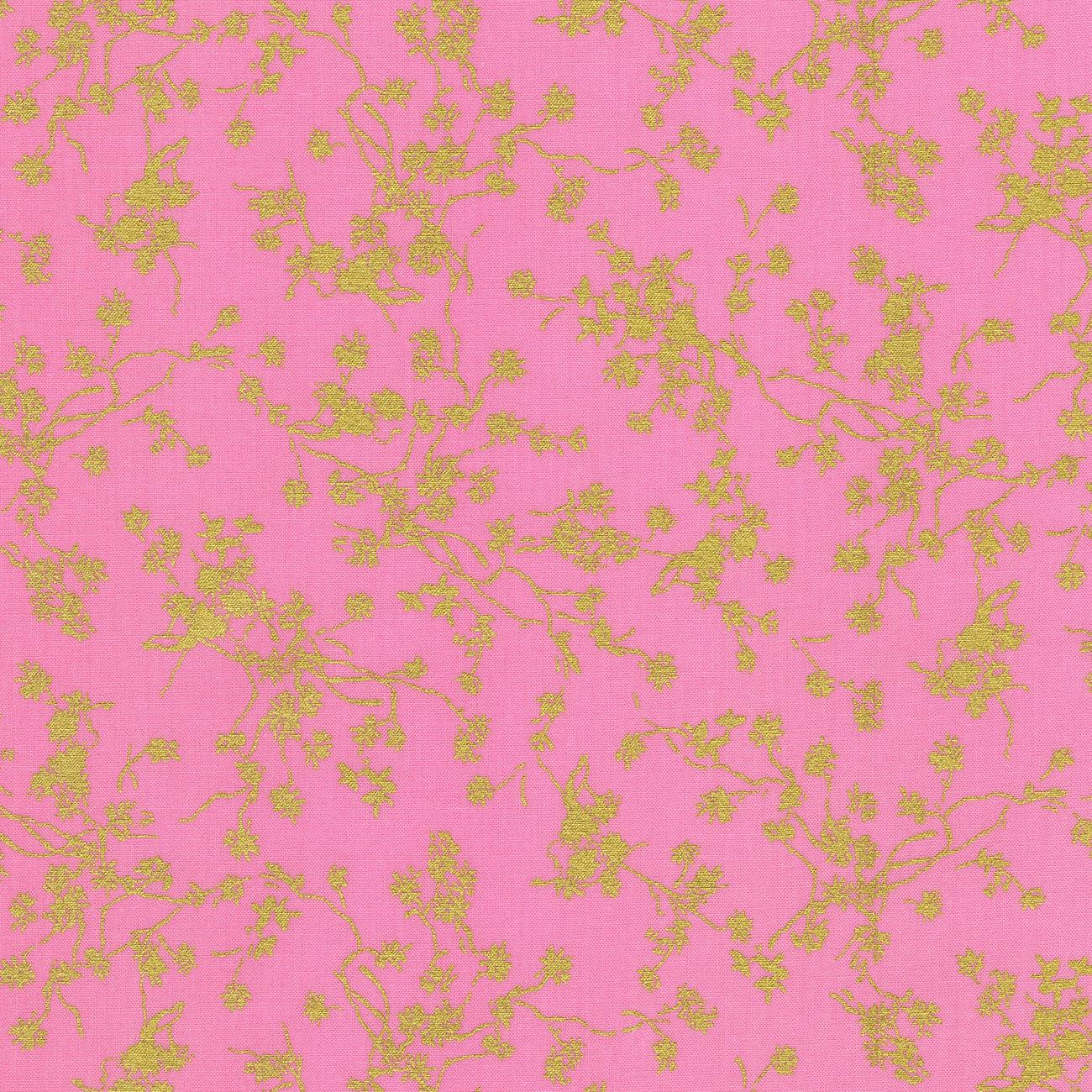 Rosette Floral Blooms Hot Pink Cotton Fabric by Robert Kaufman BTY