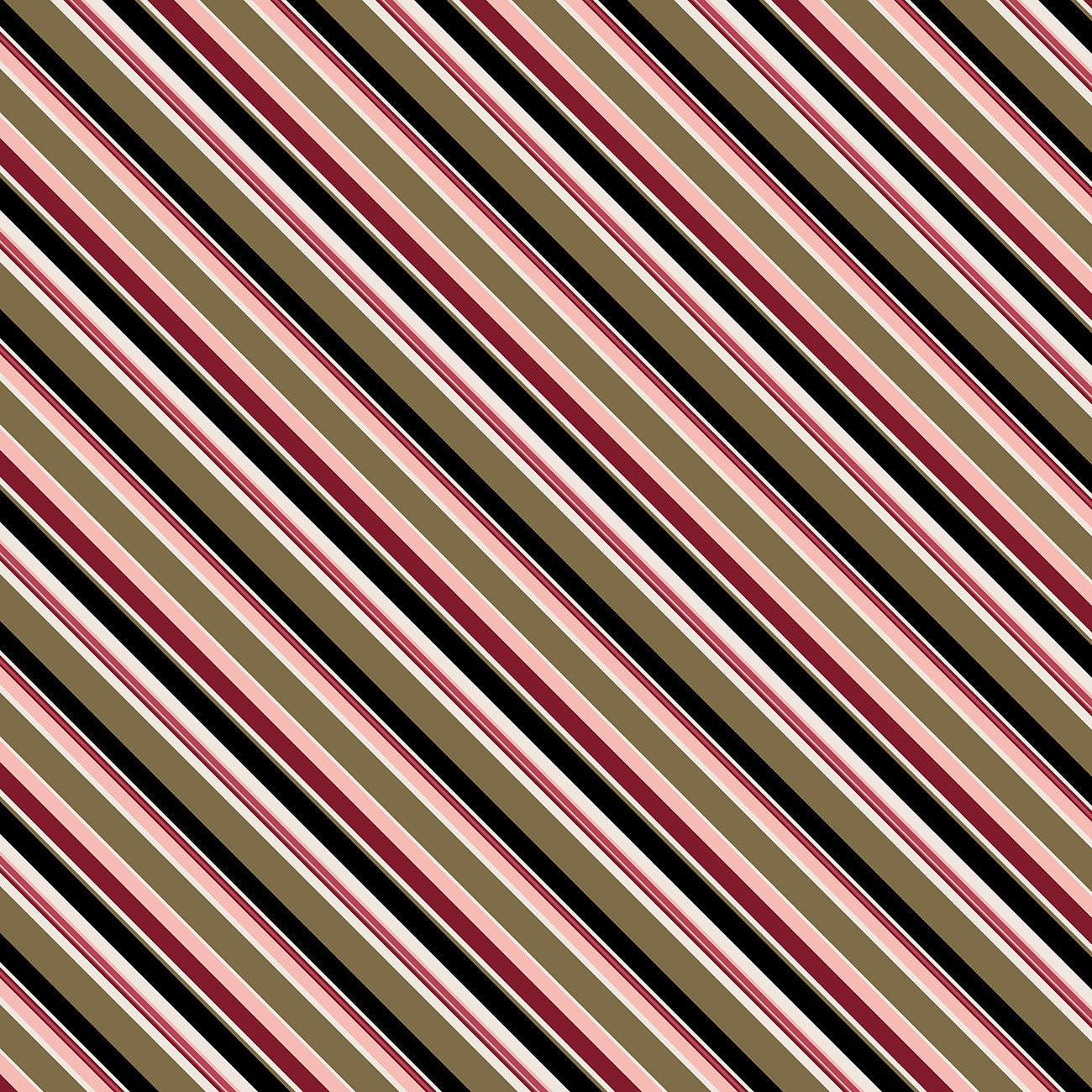 Rosewood Lane Black Diagonal Stripe Fabric