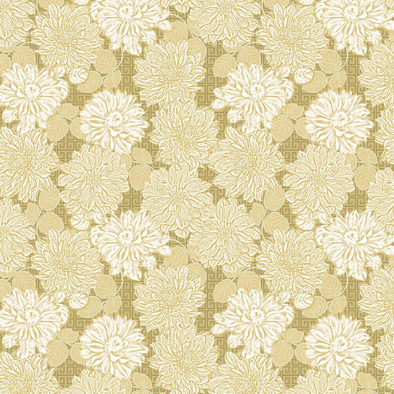 Rosewood Lane Green Tonal Flowers Fabric