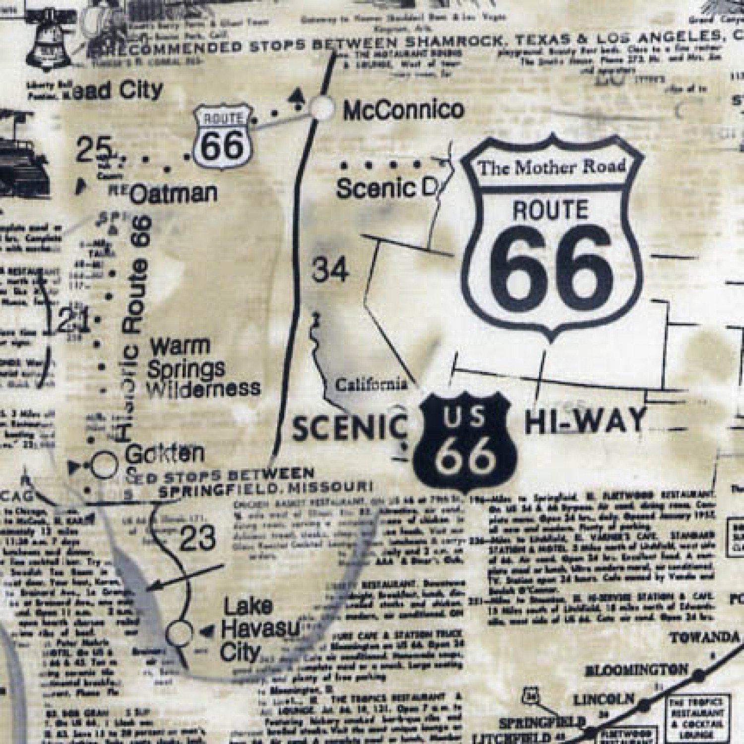 Route 66 Road Map Fabric-Timeless Treasures-My Favorite Quilt Store