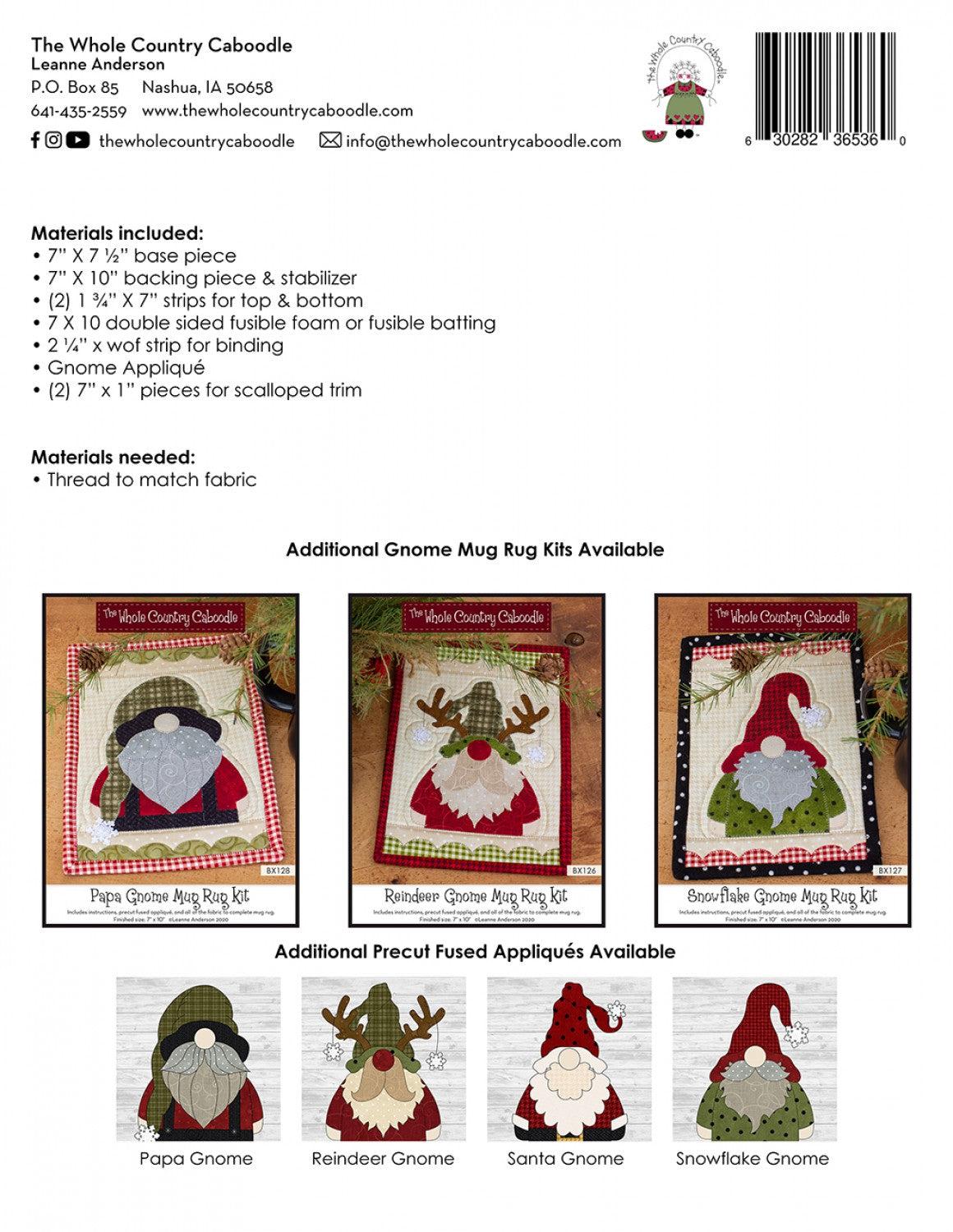 Santa Gnome Mug Rug Kit-The Whole Country Caboodle-My Favorite Quilt Store