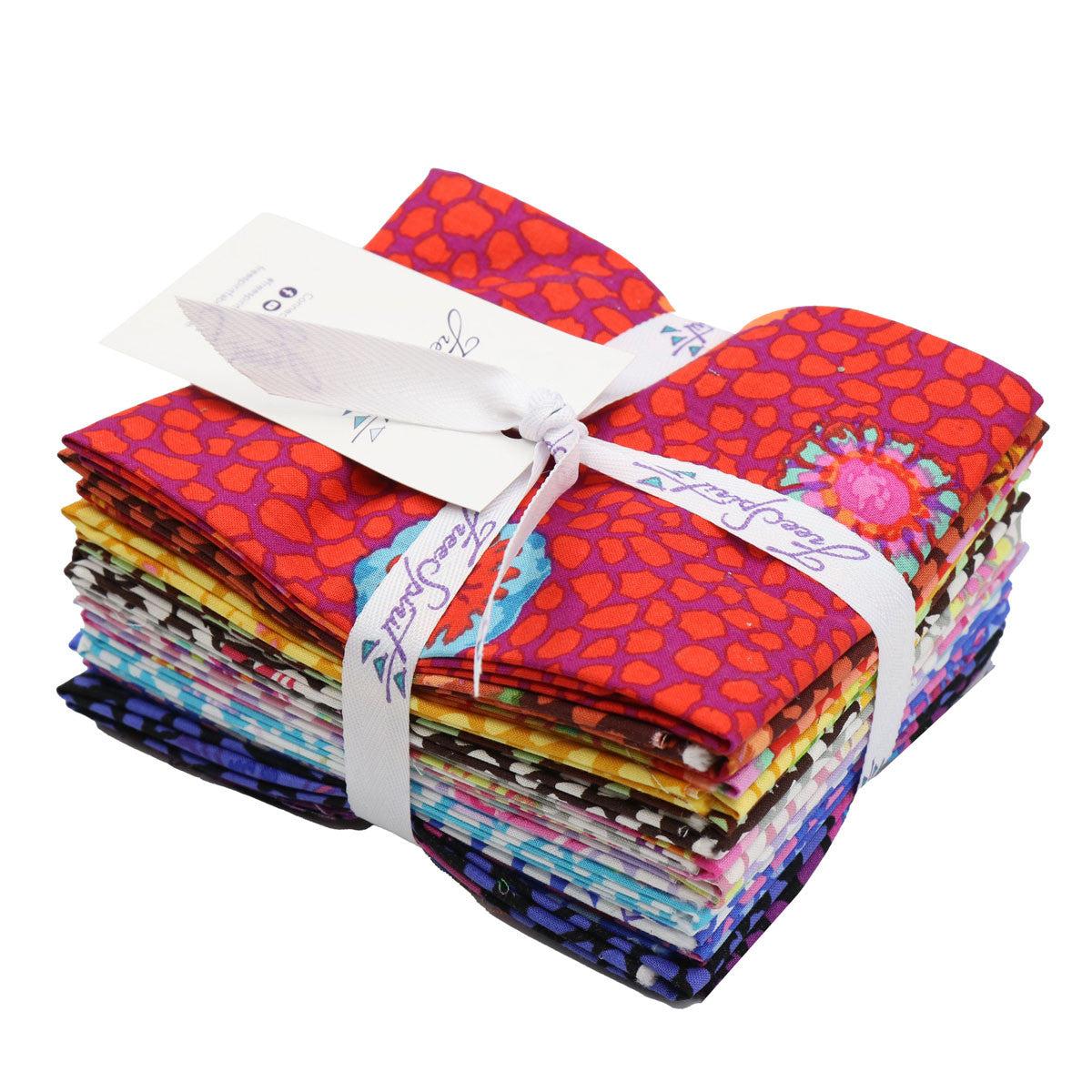 Saturday Stash Guinea Flower Fat Quarter Bundle-Free Spirit Fabrics-My Favorite Quilt Store