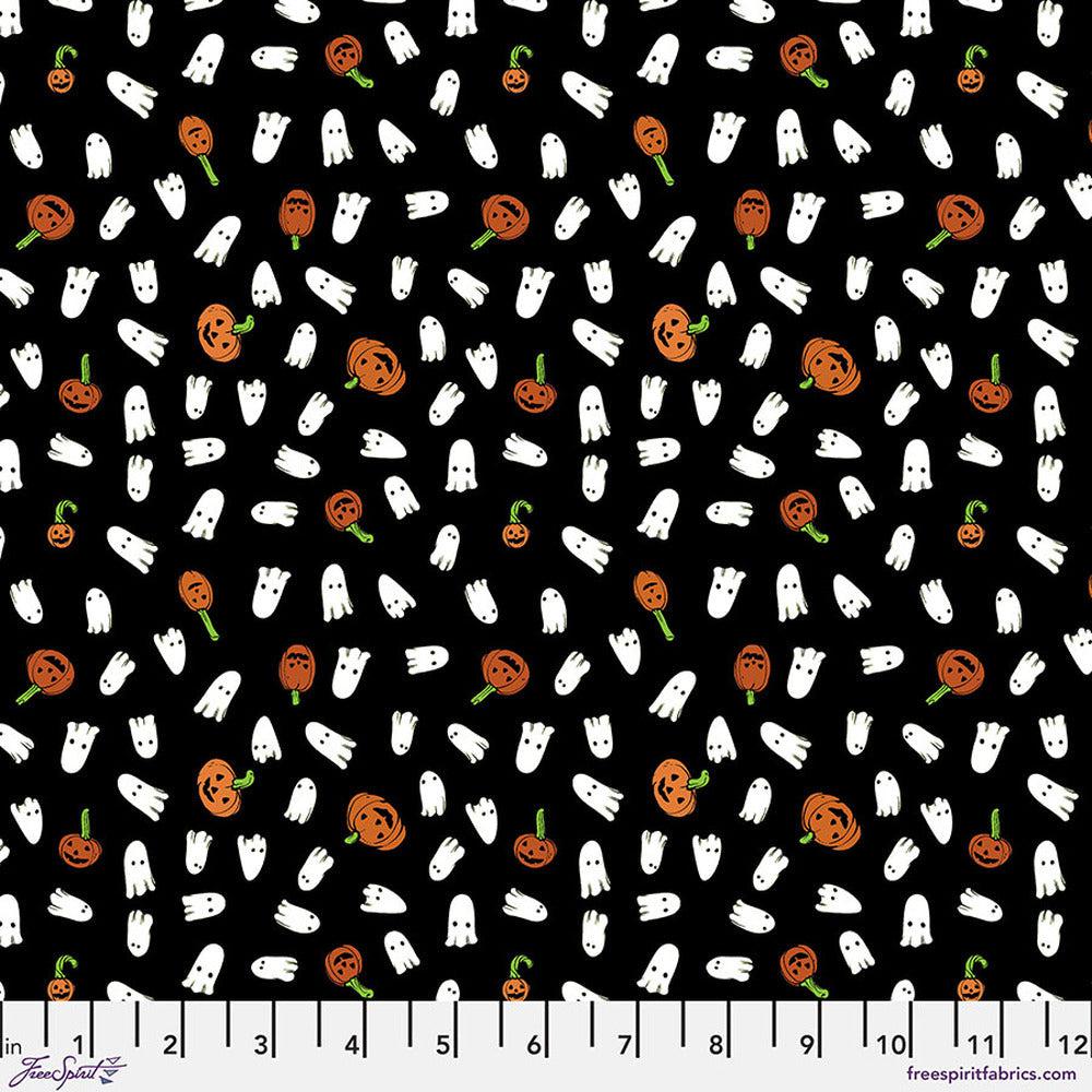 Scaredy Cat Black Trick or Treat Fabric-Free Spirit Fabrics-My Favorite Quilt Store