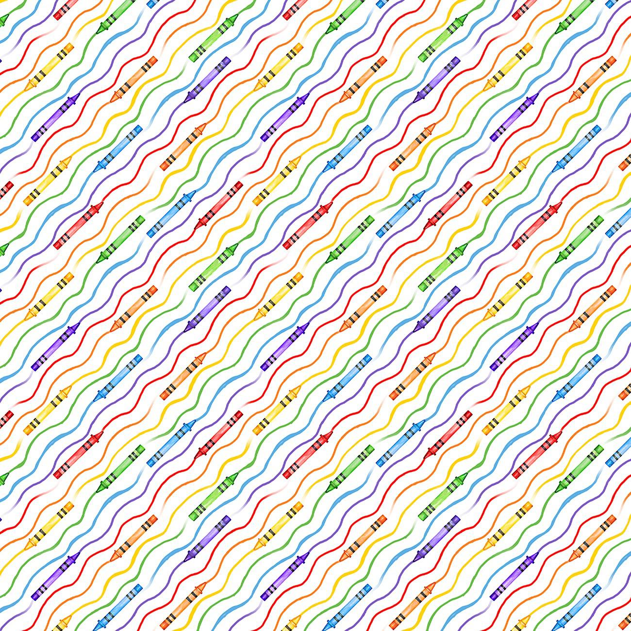 School is Cool White Diagonal Stripe Fabric-Wilmington Prints-My Favorite Quilt Store