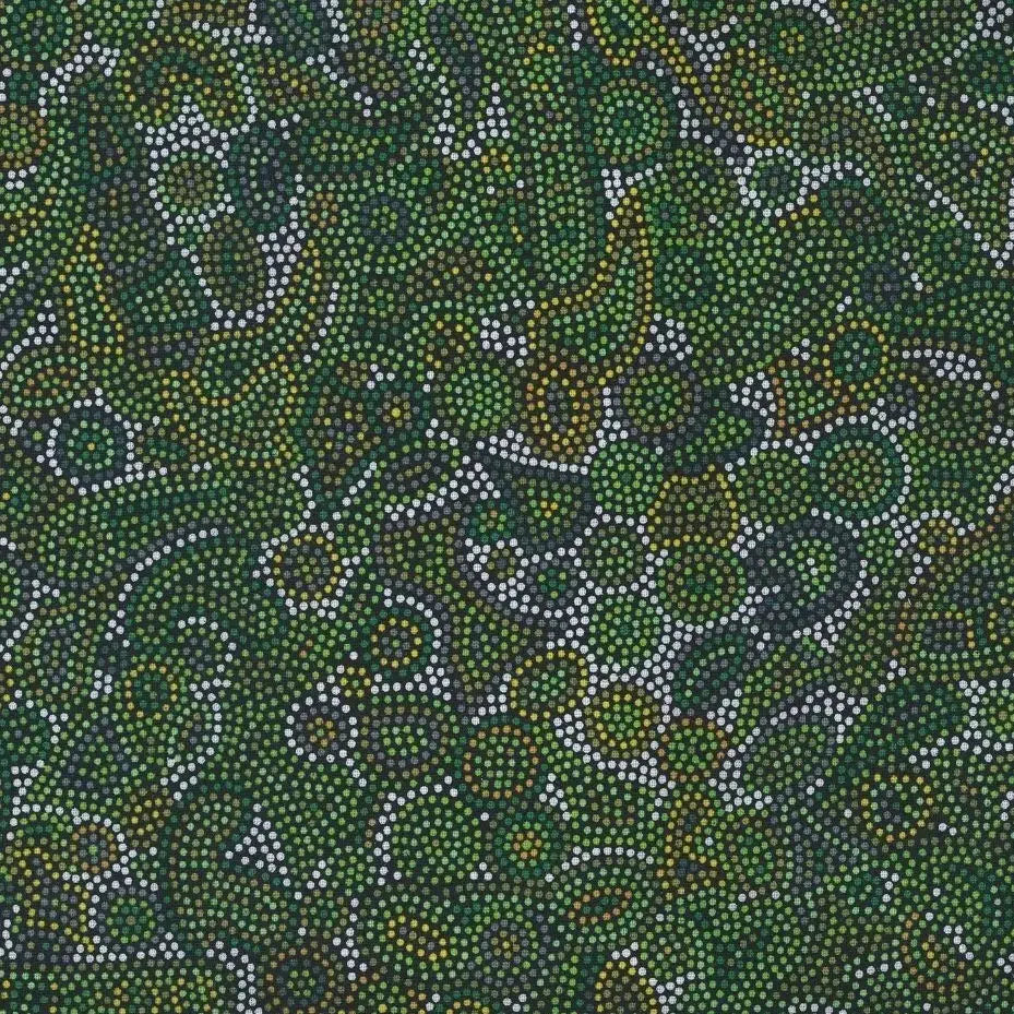 Seashell Dreaming Green Aboriginal Fabric