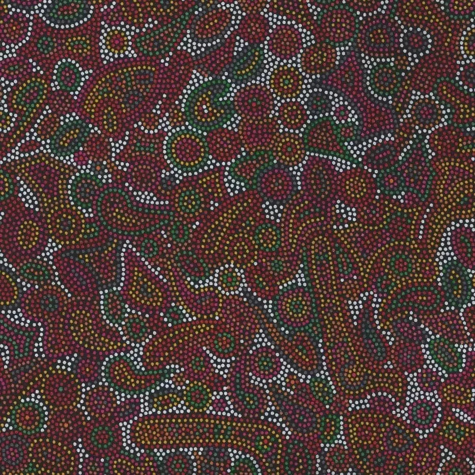 Seashell Dreaming Red Aboriginal Fabric-M & S Textiles Australia-My Favorite Quilt Store