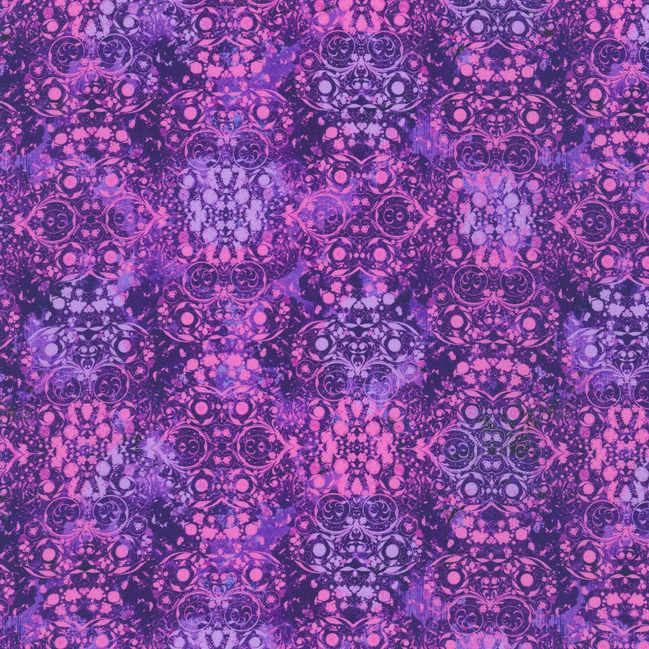 Secret Garden  Purple Geometric Tonal Fabric
