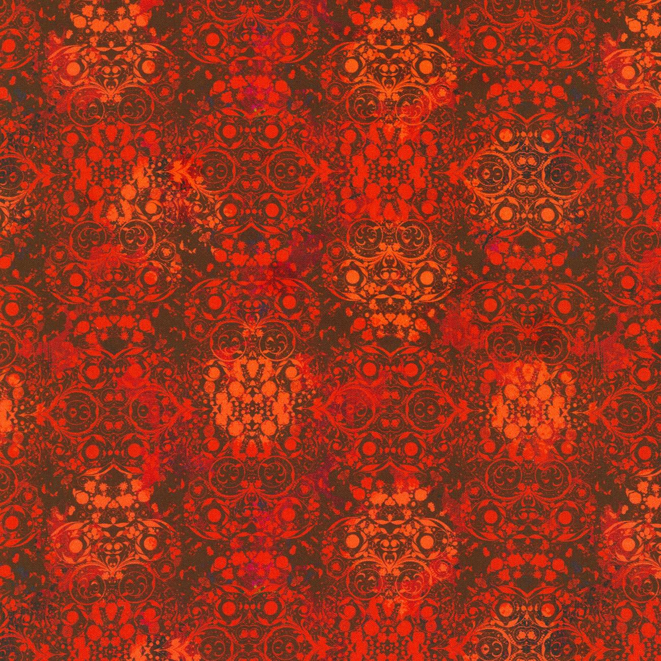 Secret Garden Red Geometric Tonal Fabric