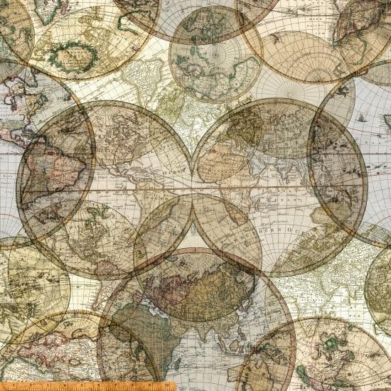 Seven Seas Old World Map 108" Fabric-Windham Fabrics-My Favorite Quilt Store