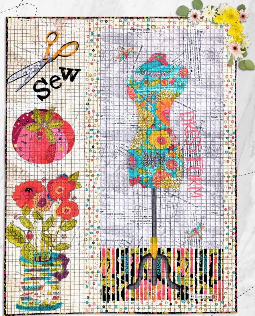 Sew Happy Collage Quilt Pattern-Fiberworks-My Favorite Quilt Store