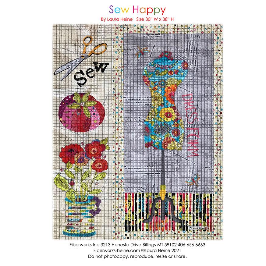 Sew Happy Collage Quilt Pattern