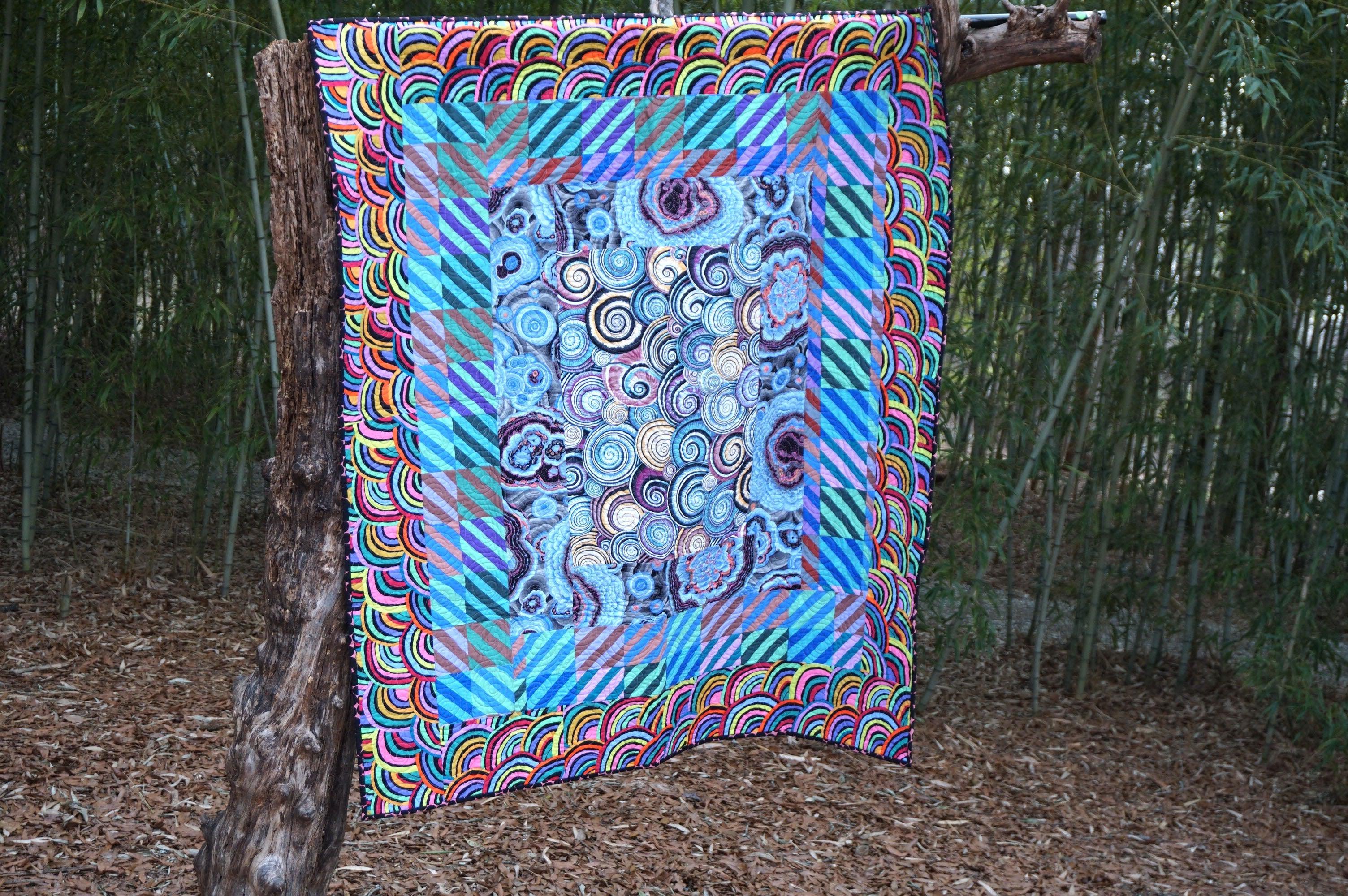 Shell Log Cabin - Kaffe Collective Feb 2022 Quilt Pattern-Free Spirit Fabrics-My Favorite Quilt Store