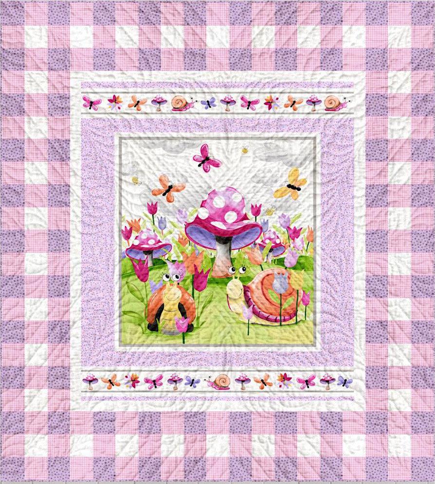 Sloane the Snail Picnic Orchid Quilt Kit-Susybee-My Favorite Quilt Store