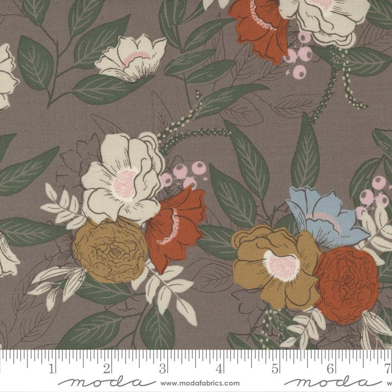 Slow Stroll Walnut Gratitude Bouquet Fabric-Moda Fabrics-My Favorite Quilt Store