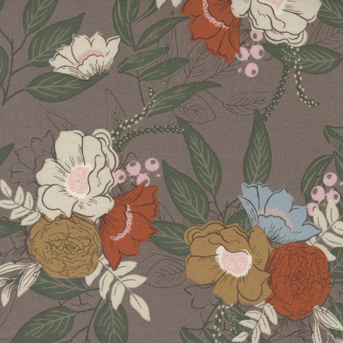 Slow Stroll Walnut Gratitude Bouquet Fabric