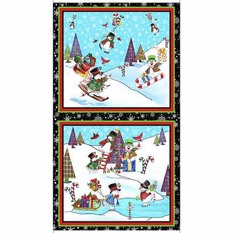 Snowman Follies Multi Snowman 24" Panel-QT Fabrics-My Favorite Quilt Store