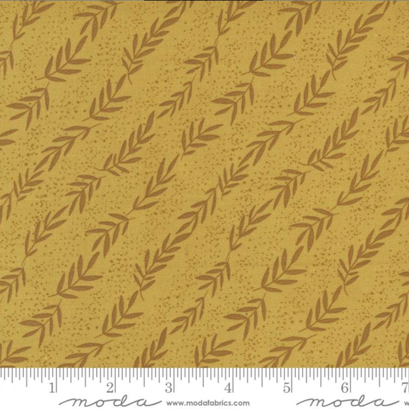Songbook A New Page Bronze Reaching Stripes Leaf Fabric-Moda Fabrics-My Favorite Quilt Store