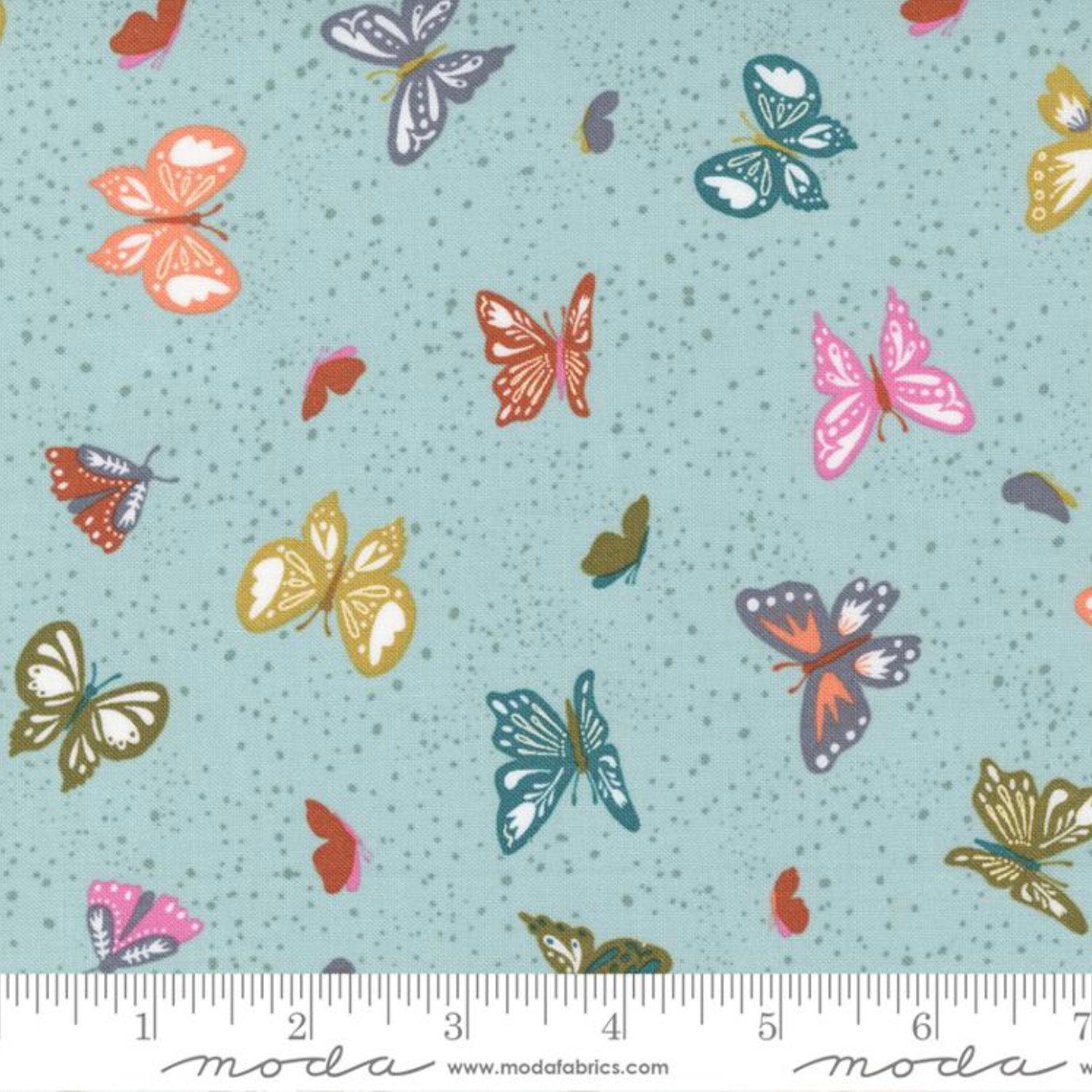 Songbook A New Page Mist Flutter Butterflies Fabric-Moda Fabrics-My Favorite Quilt Store