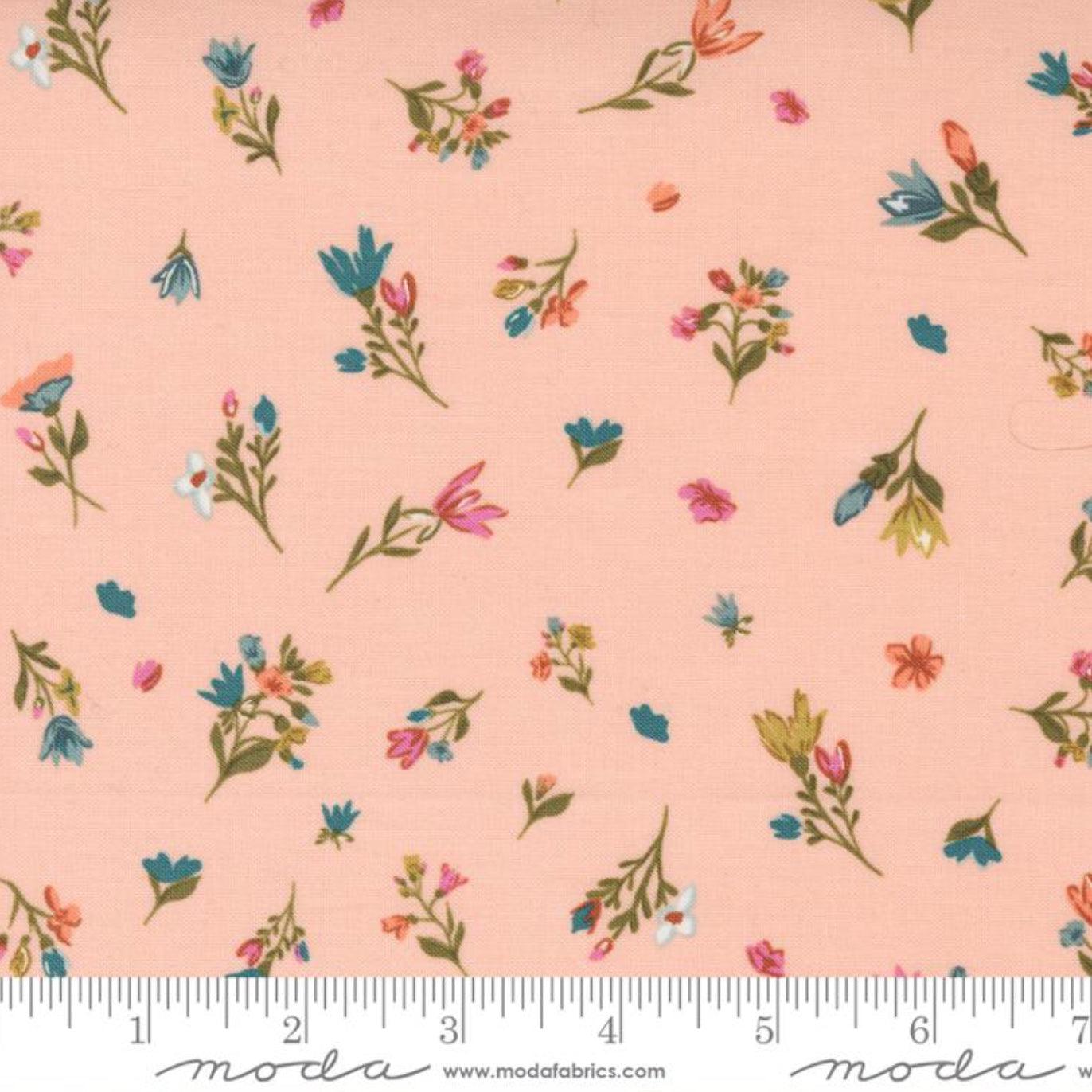 Songbook A New Page Pink Blessings Flow Small Floral Fabric-Moda Fabrics-My Favorite Quilt Store