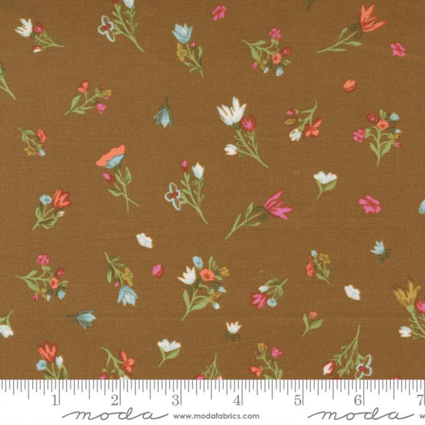 Songbook A New Page Sienna Blessings Flow Small Floral Fabric-Moda Fabrics-My Favorite Quilt Store