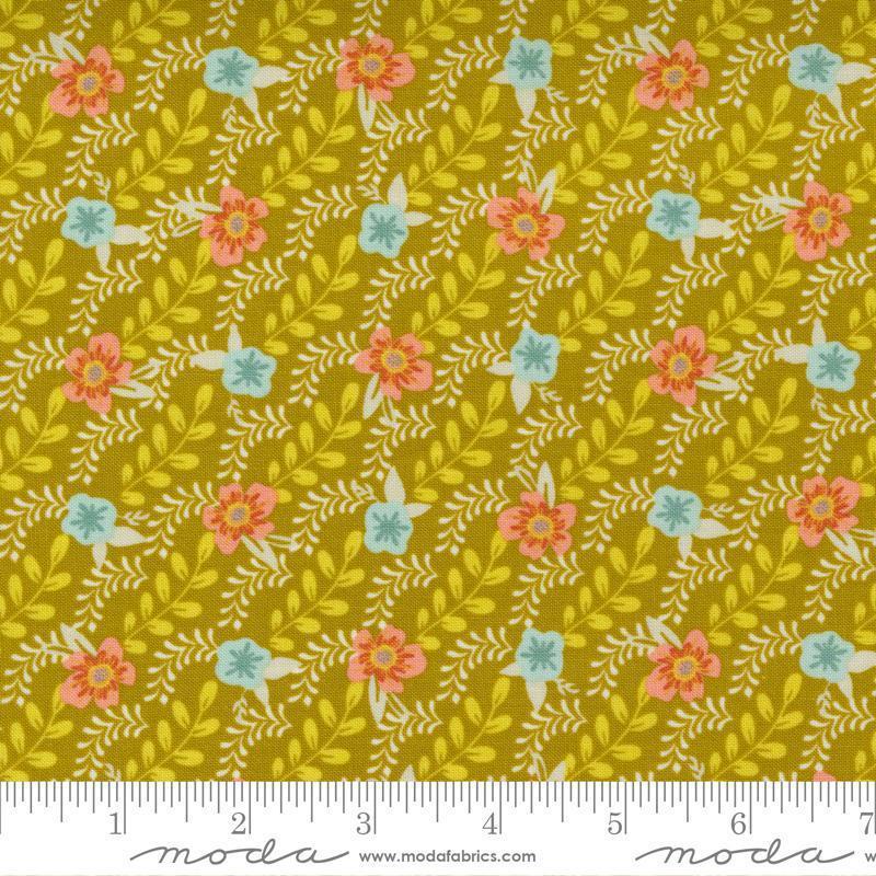 Songbook Dijon Trellis Climb Floral Stripe Fabric-Moda Fabrics-My Favorite Quilt Store