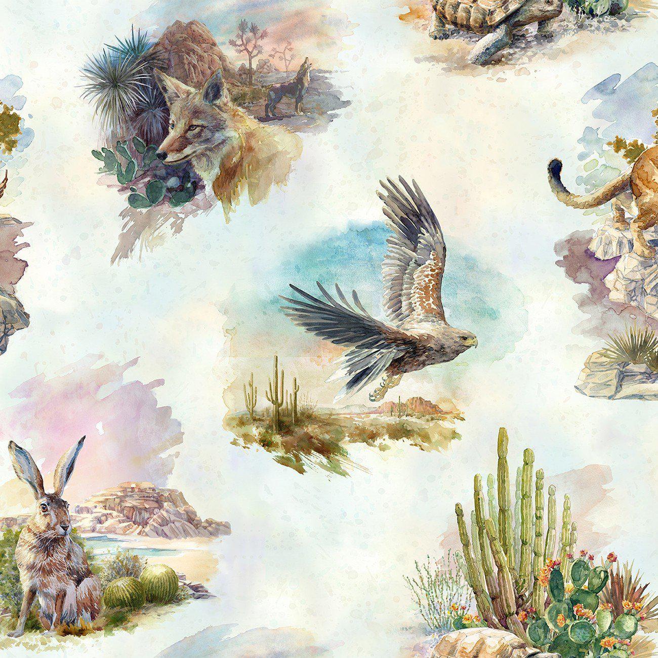 Southwestern Skies Fauna Animal Digital Fabric