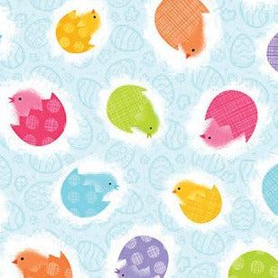 Spring Chickens Aqua Chickens and Eggs Fabric-Northcott Fabrics-My Favorite Quilt Store