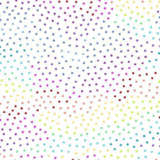 Star Bright 2021 Daylight Rainbow Stars Fabric-Andover-My Favorite Quilt Store
