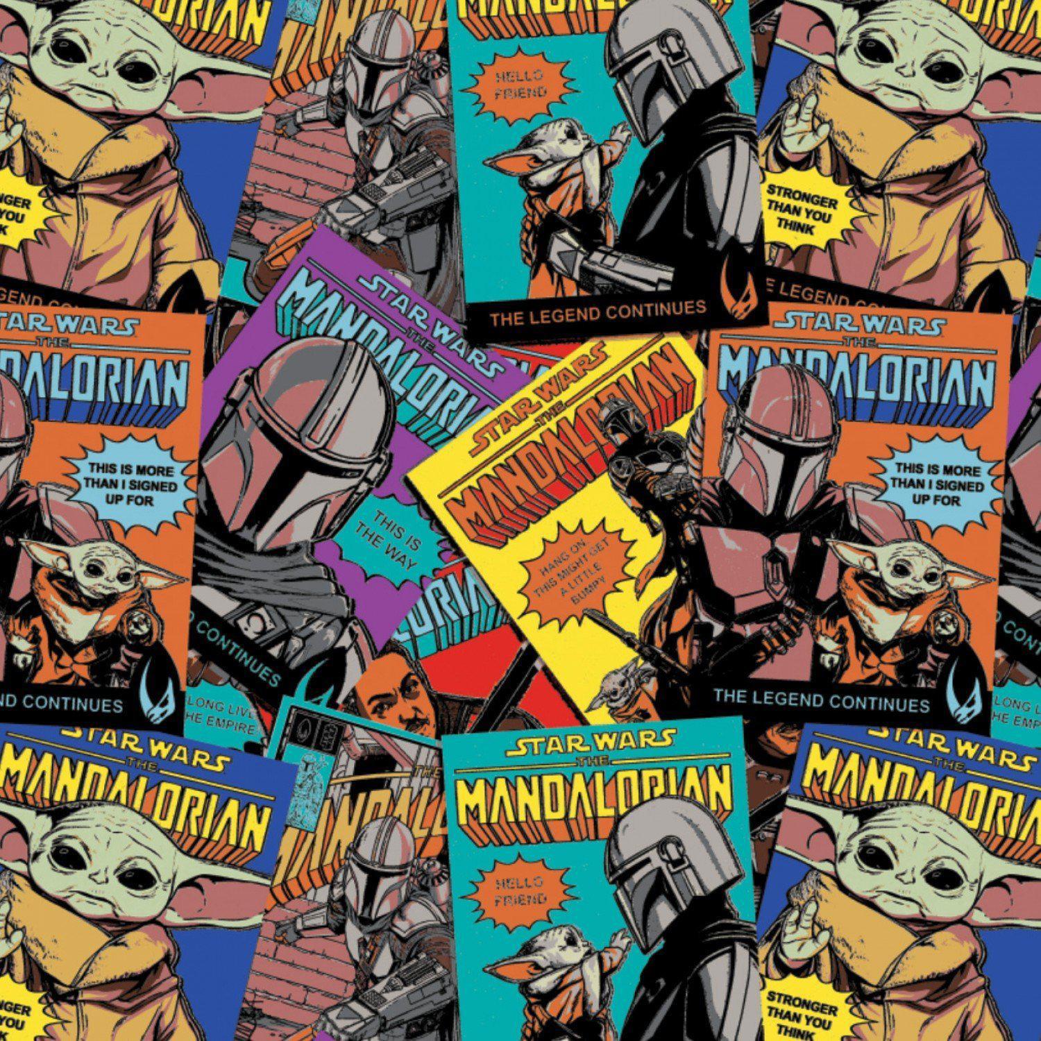 Star Wars Mandalorian Comic Poster Fabric