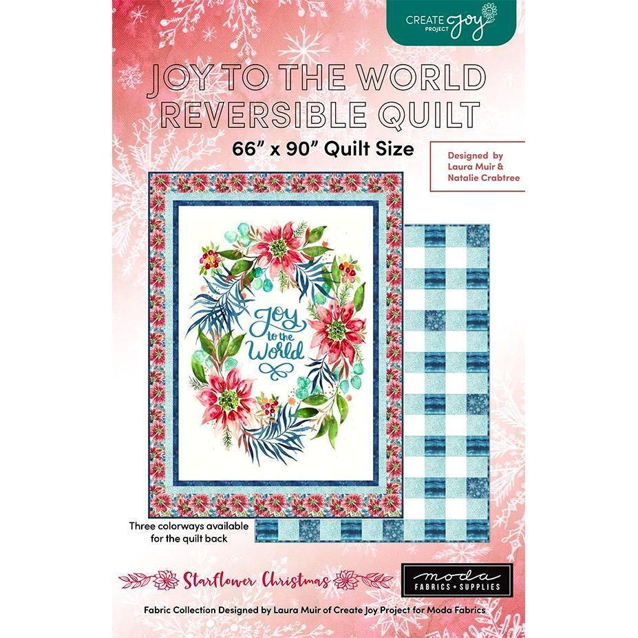 Starflower Christmas Joy To The World Reversible Quilt Pattern-Moda Fabrics-My Favorite Quilt Store