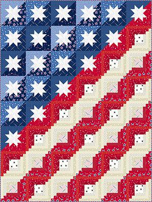 Stars and Stripes Faithful Flag Quilt Pattern - Free Digital Download