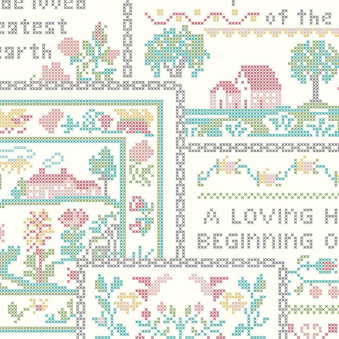 Riley Blake Backgrounds Crossstitch Gray (Regular)