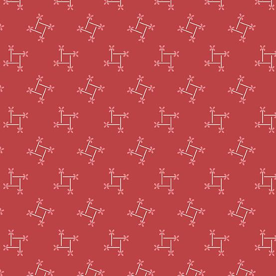 Strawberries and Cream Ruby Pinwheel Fabric