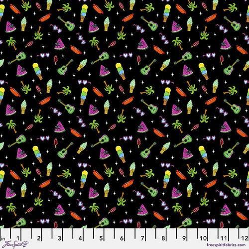 Summer Birds Black Delish Delights Fabric-Free Spirit Fabrics-My Favorite Quilt Store