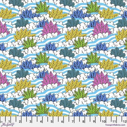 Summer Birds Leaves Waves Clouds Fabric-Free Spirit Fabrics-My Favorite Quilt Store