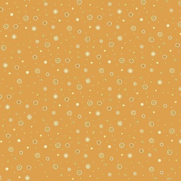 Sunburst Dot Orange Small Flowers Fabric