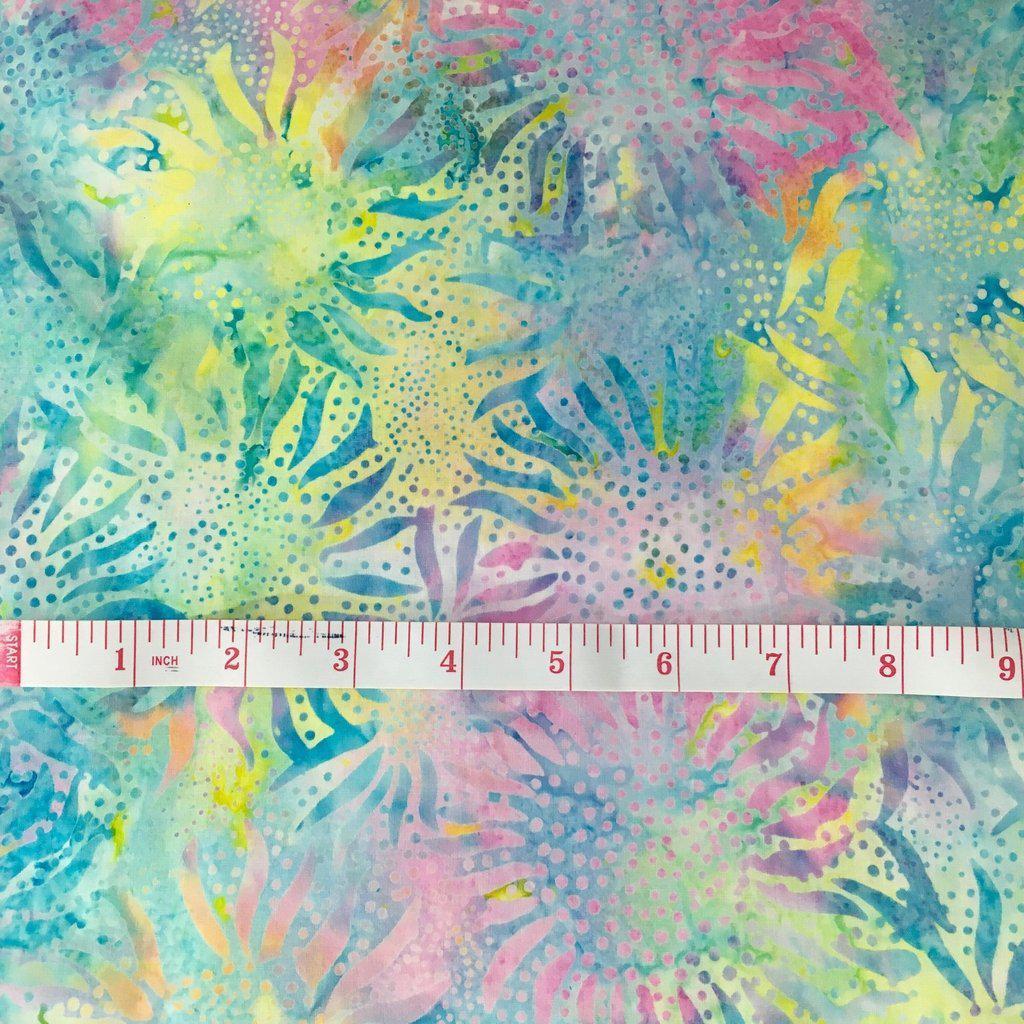 Sunflower Pastel Batik Fabric-Hoffman Fabrics-My Favorite Quilt Store