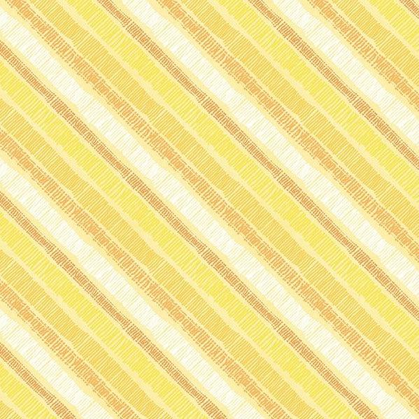 Sunflower Sweet Yellow Diagonal Stripe Fabric